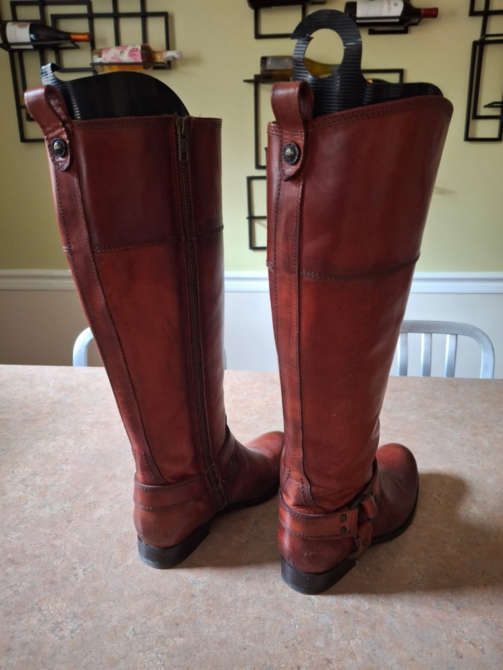 Frye Red-Brown Leather Riding Boots - Picture 6 of 9